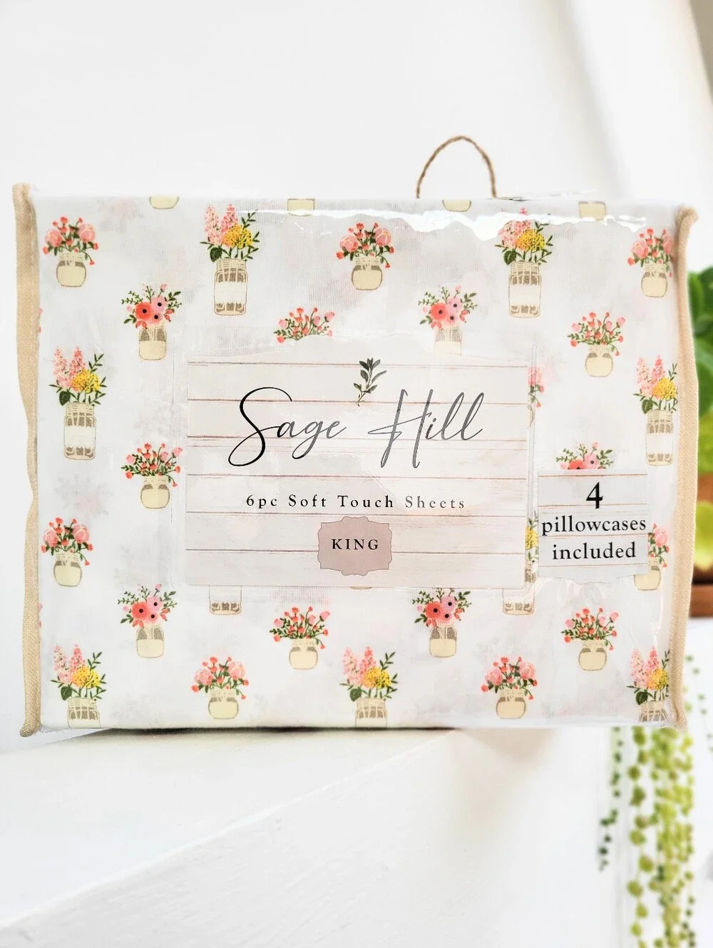 KING Sheet Set Country Cottage Farmhouse Vintage Core Sage Hill 6 Piece Set